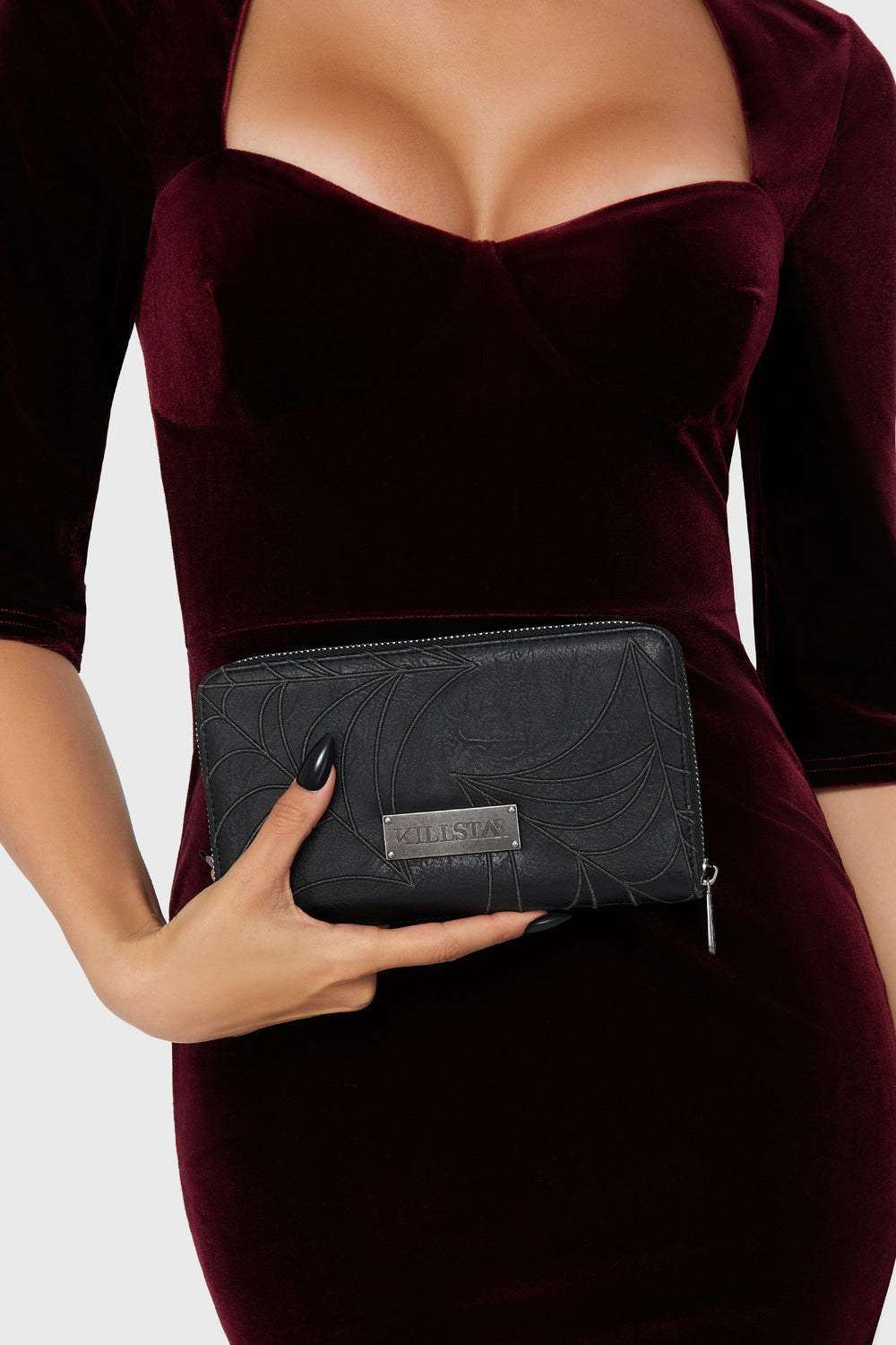 black spiderweb wallet