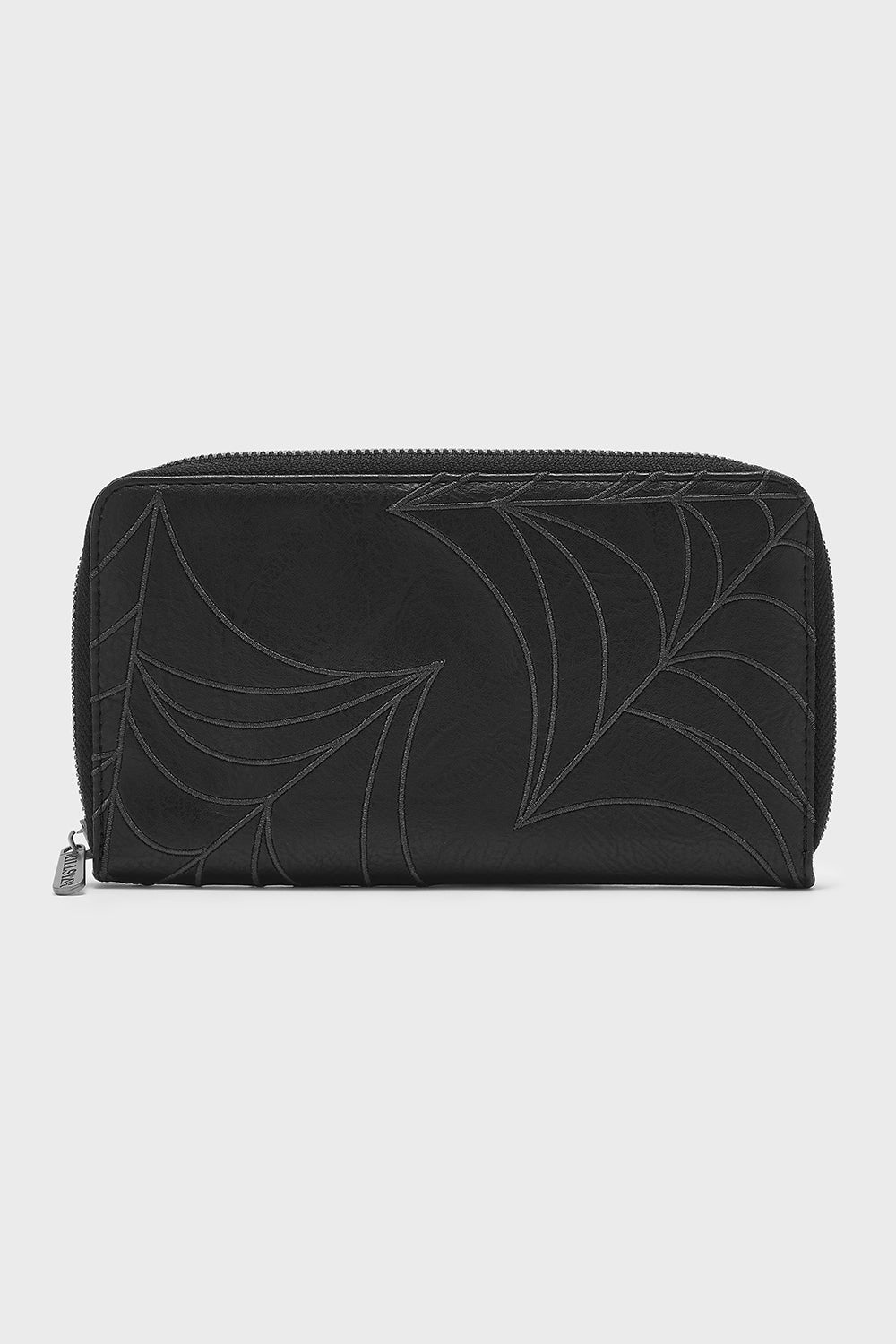gothic black embroidered spiderweb wallet