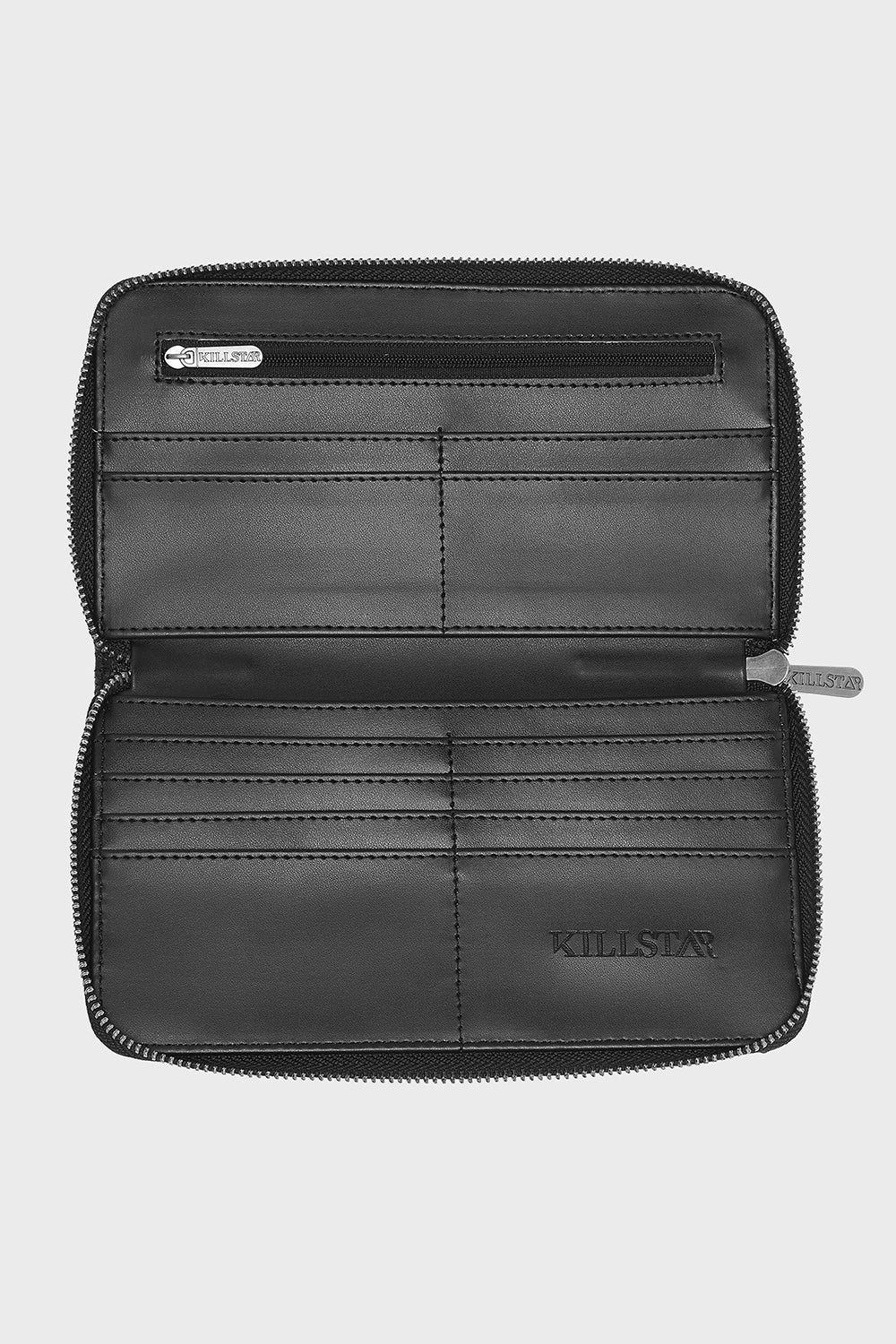 vegan leather killstar embroidered spiderweb wallet