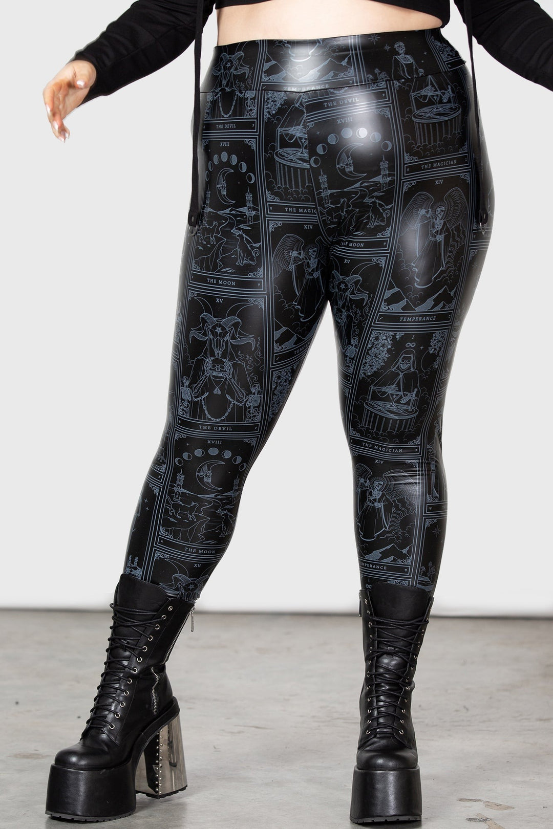 womens sexy leather high waisted plus sized leggings