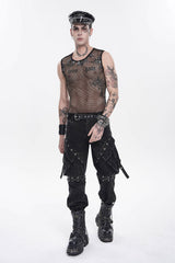 punk mens fishnet top