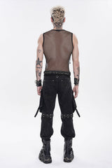 Devil Fashion mens plush size fishnet top