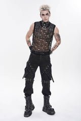Mens tank top with chain detail
