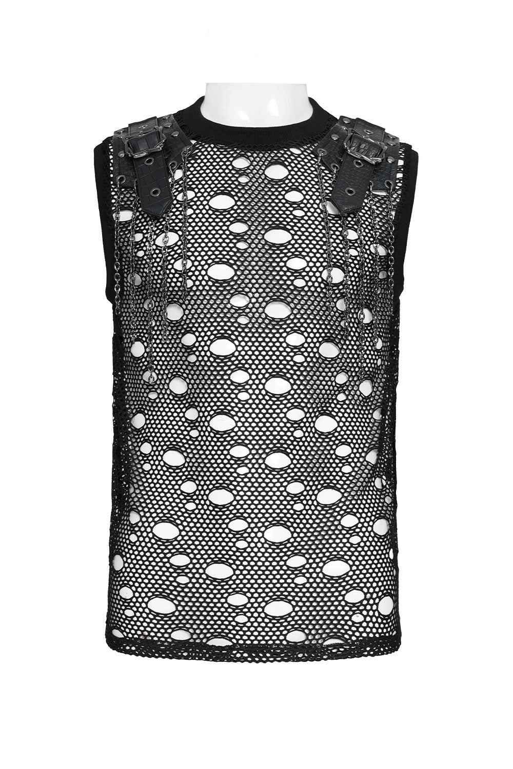 Plus size goth mens fishnet tank top