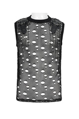 Plus size goth mens fishnet tank top