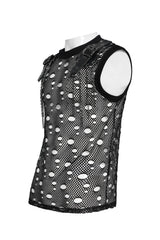 Devil Fashion mens fishnet tank top