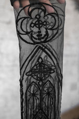opaque gothic cathedral thigh high tights