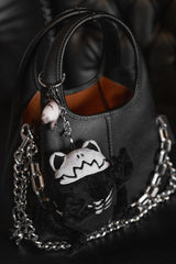 gothic skeleton frog keychain