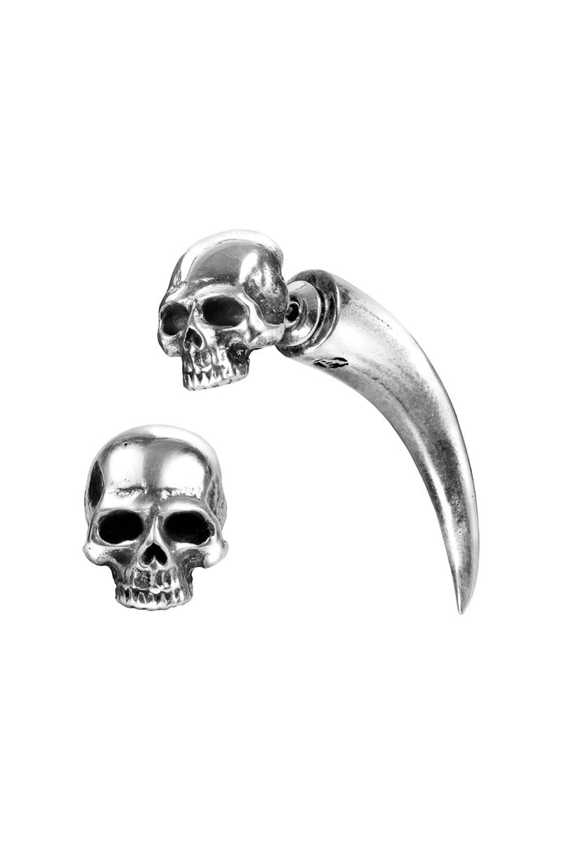 Punk Accessory Tomb Skull with Horn Earring