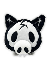 emo black and white stuffed animal skeleton plushie with spiral tail