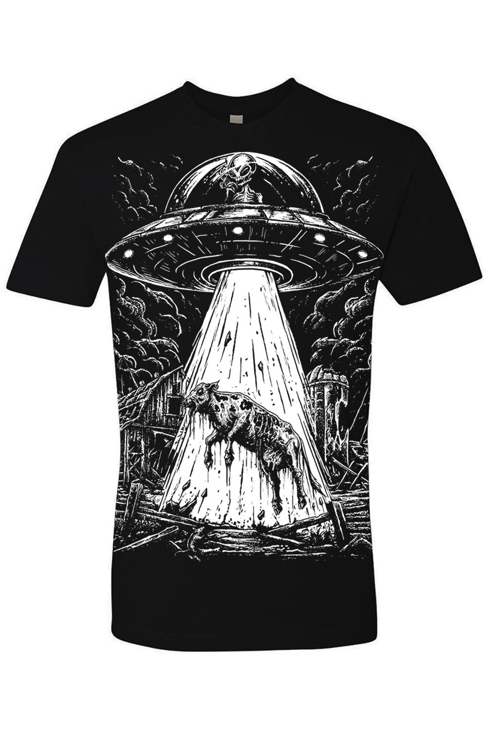 alien cow shirt sleeve t-shirt