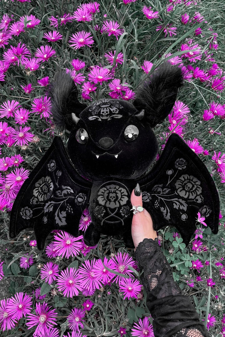 gothic black bat plush toy by killstar