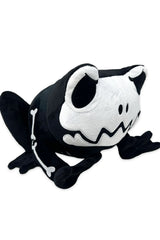black and white skeleton toad plush toy