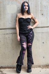 womens ruffle and lace black bustier top from VampireFreaks