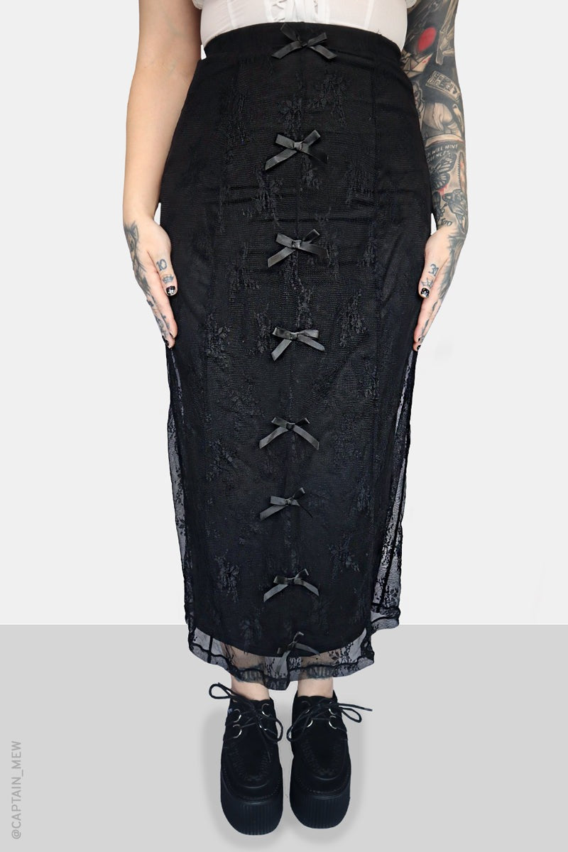 high waisted romantic goth skirt