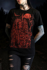 Draculas castle graphic printed tshirt