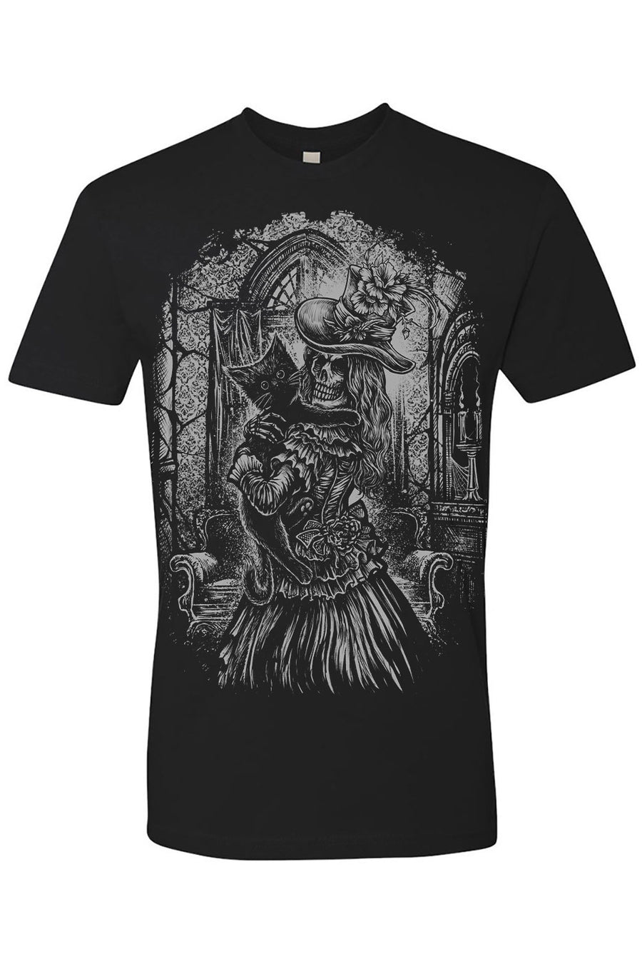 grey and black victorian goth tshirt