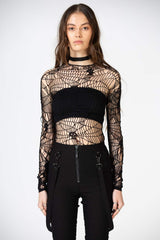 gothic spiderweb all over pattern top