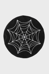 black spiderweb beret hat by killstar 