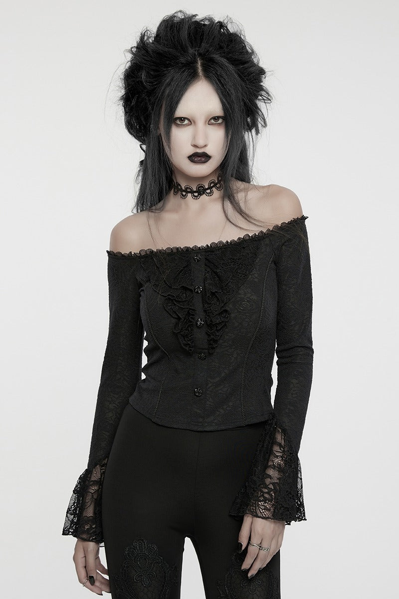 ruffled romantic goth blouse