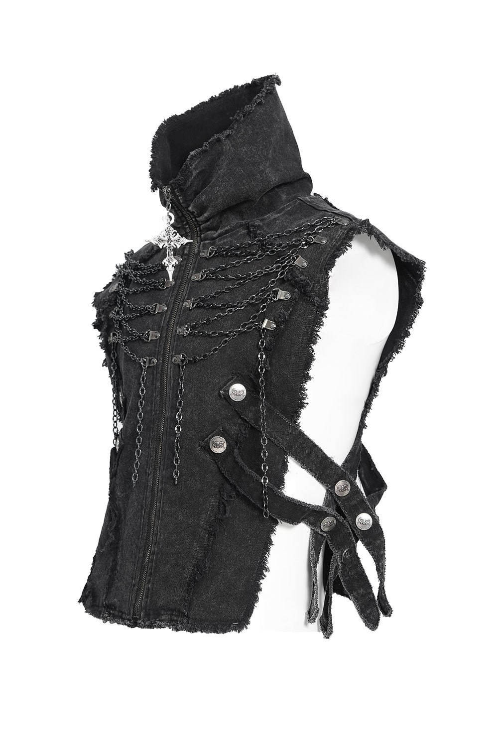 Mens top with chain detail and zipper