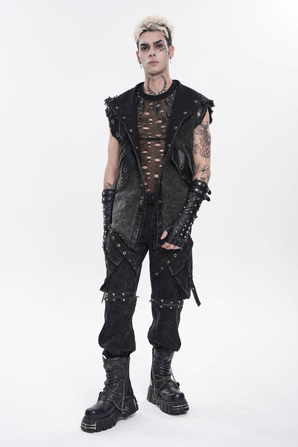 Mens sleeveless vest with eyelets