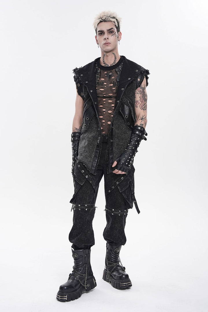 Mens sleeveless vest with eyelets