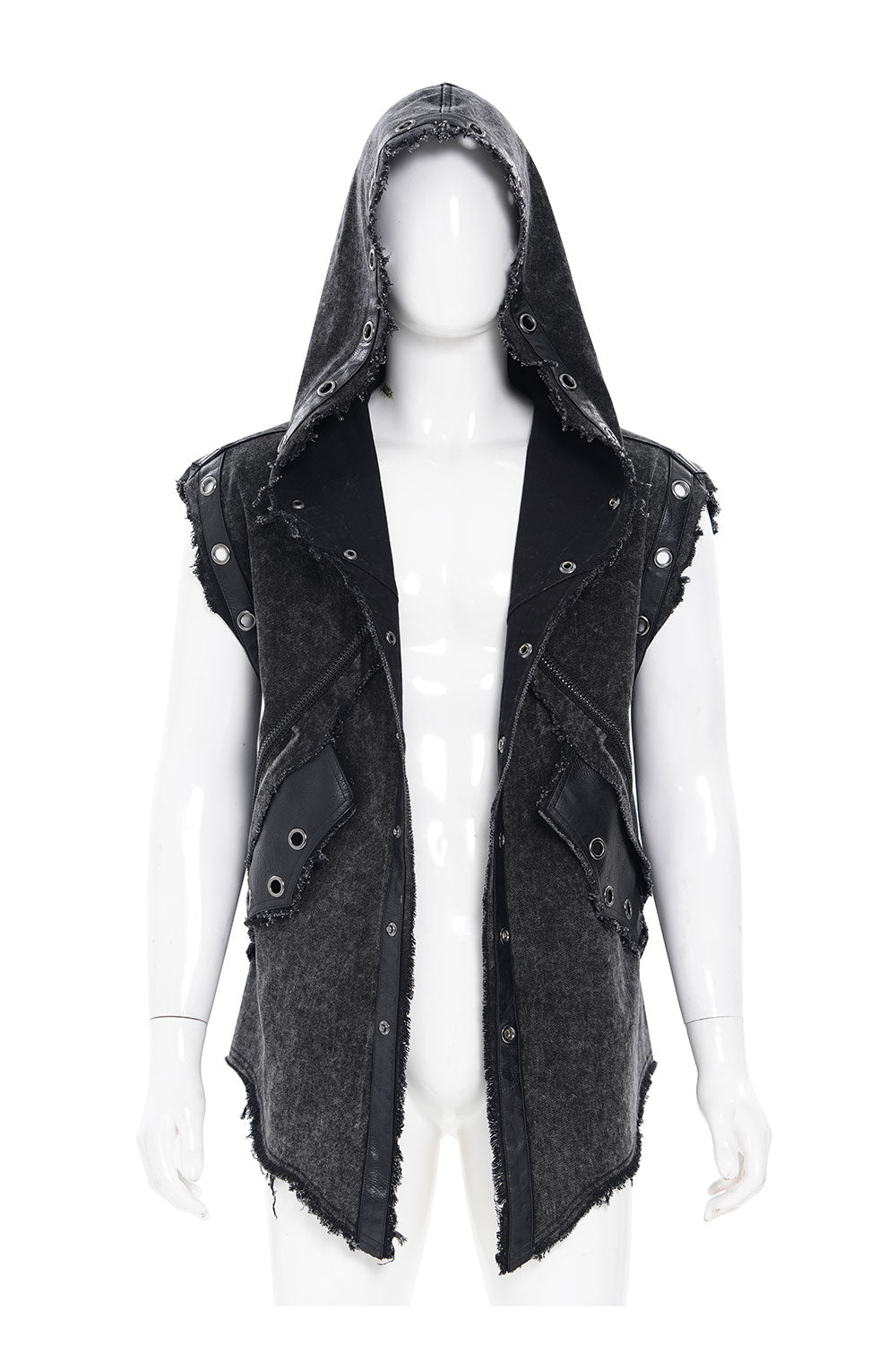 Mens punk hooded vest