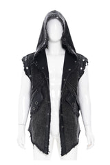 Mens punk hooded vest
