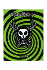 black and white skeleton wendigo enamel pin