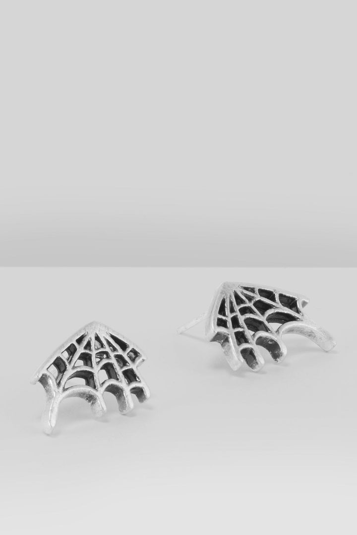 metal spiderweb earrings
