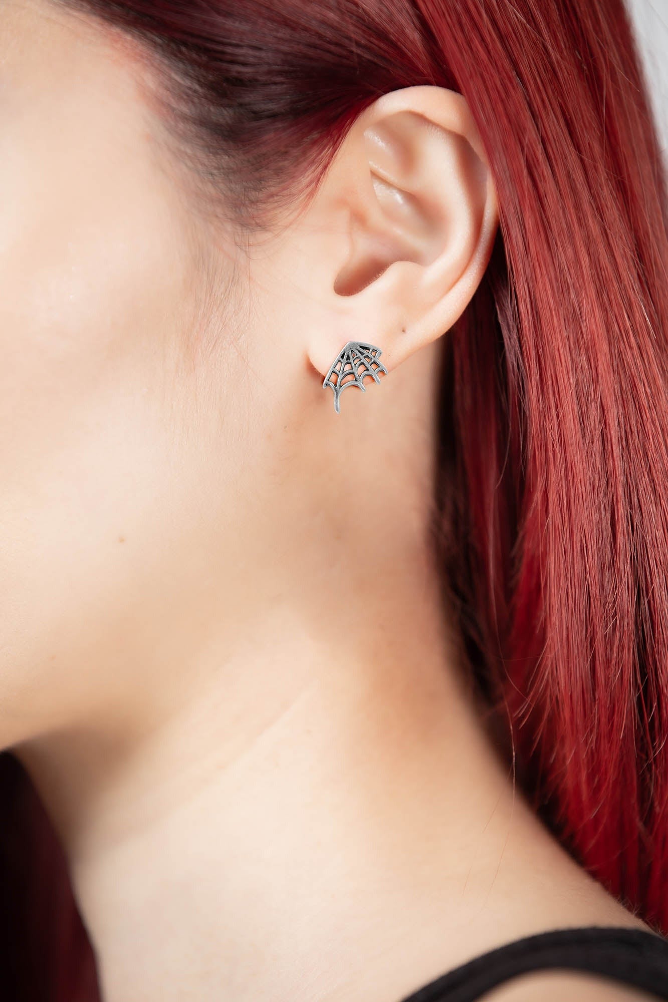 silver cobweb earrings