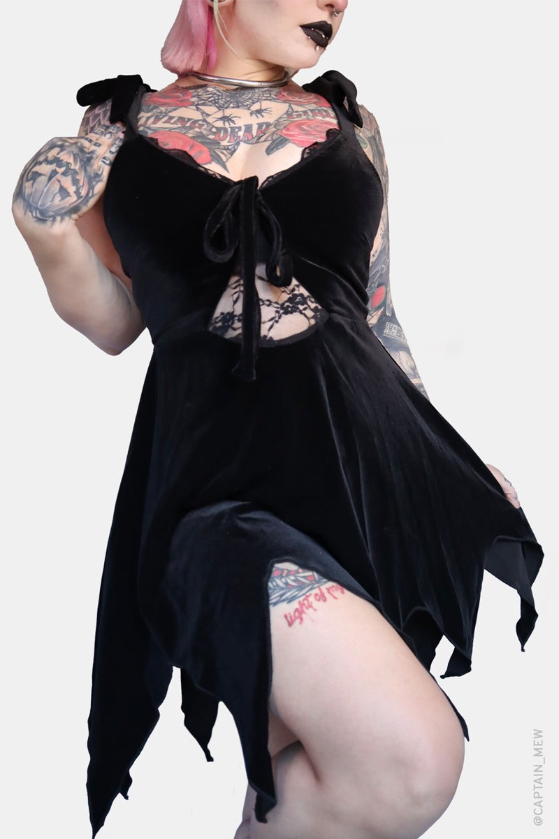 gothic cottagecore mini dress