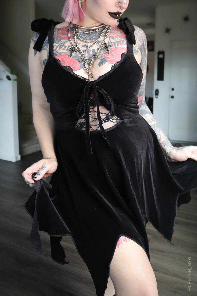 black fairy goth dress