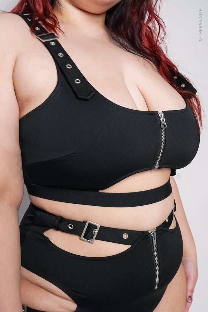 womens black underbust bikini top 