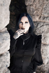 ruffled gothic top with cuffs