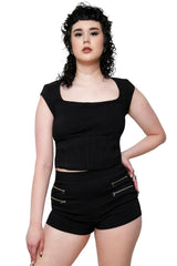 Forest Ink plus size womens black top for goth fashion