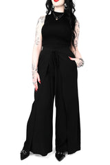 Casual black goth fashion pants