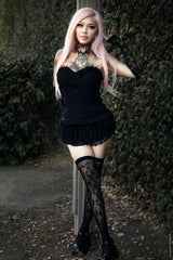 Goth spider lace thigh high stockings