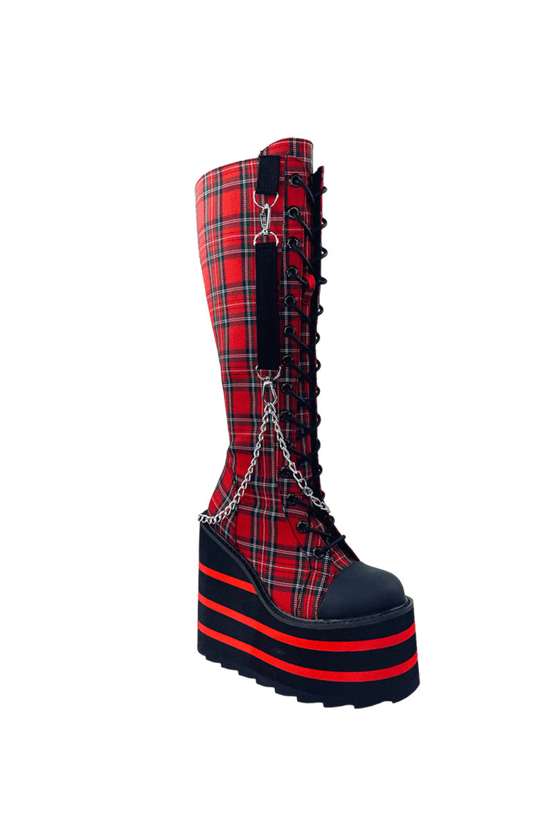 Detention BNDG Platform Boots [Red Plaid]