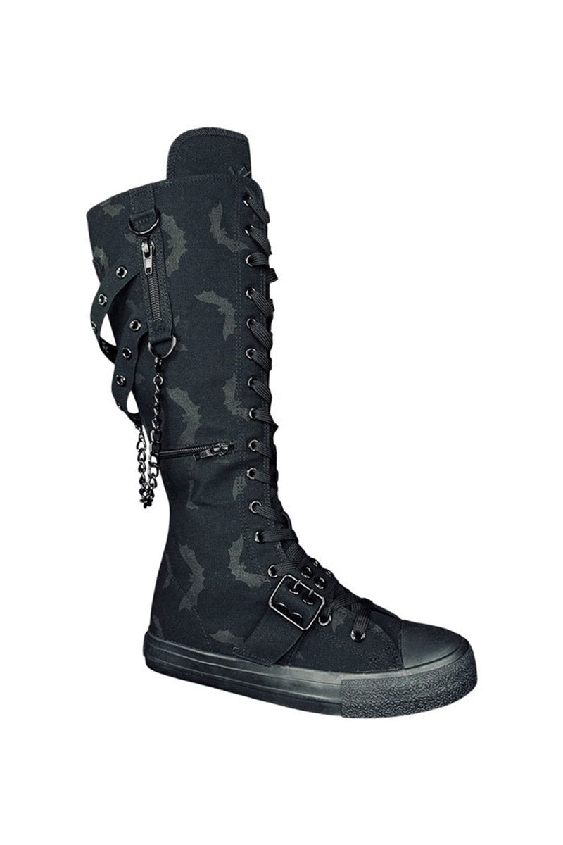 gothic black emo knee high sneakers