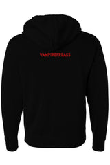 dark spooky gothic vampire hoodie with VF branding on the back