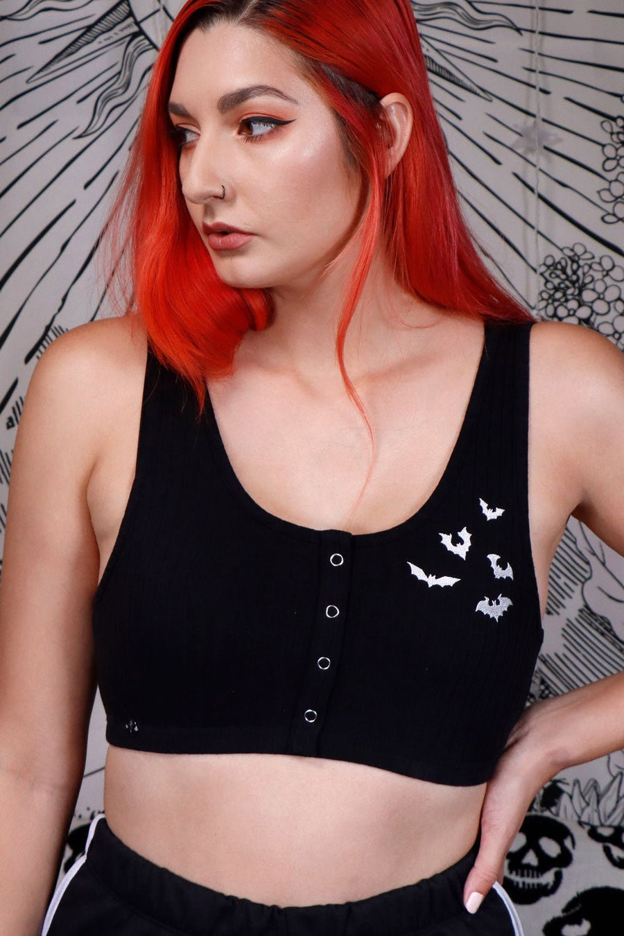 Absolutely Batty Bra Top - womens tops - VampireFreaks - Black Thorn