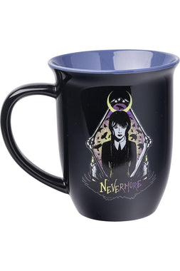 Wednesday Addams Nevermore 16oz Wide Rim Ceramic Mug