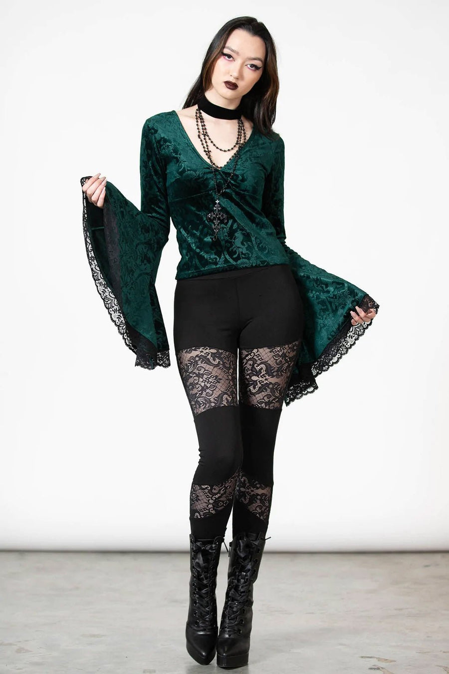 Aetheling Top [EMERALD] - womens tops - VampireFreaks - Killstar