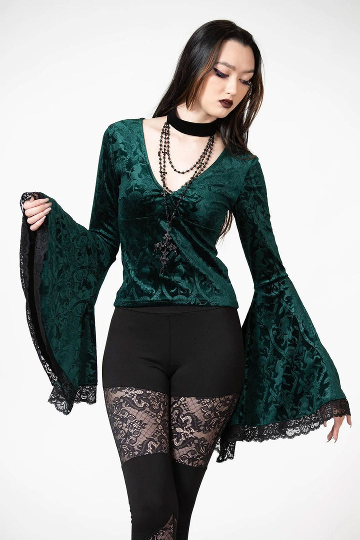 Aetheling Top [EMERALD] - womens tops - VampireFreaks - Killstar