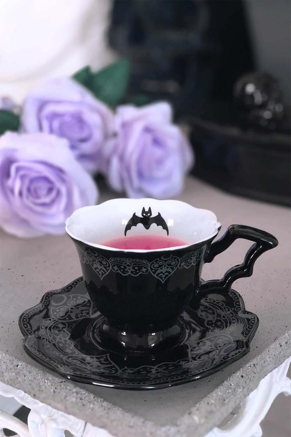 After Midnight Tea Cup & Saucer - housewares - VampireFreaks - Killstar