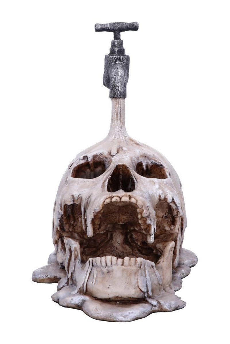 gothic melting skull statue
