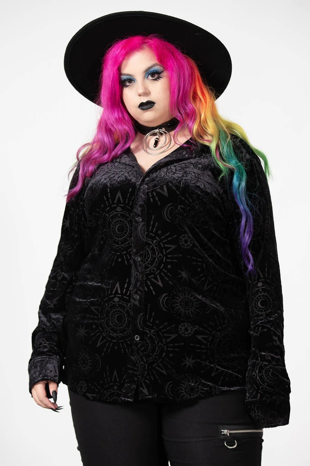 Alchemight Burnout Button - Up Shirt [UNISEX] - mens tops - VampireFreaks - Killstar