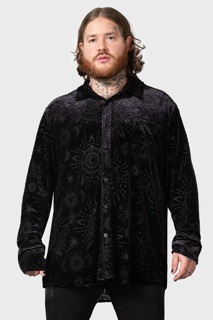 Alchemight Burnout Button - Up Shirt [UNISEX] - mens tops - VampireFreaks - Killstar